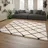 Paco Home - Teppich Wohnzimmer Creme Weiß Weich Groß Shaggy Flokati Rauten Muster Hochflor 60x90 Cm