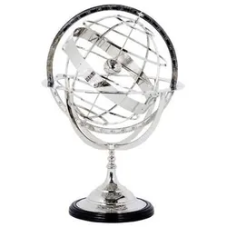 Casa Padrino Luxus Globus Nickel Finish Silber Höhe: 29 cm - Luxus Kollektion - Art Deco