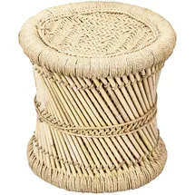 Marrakesch Orient & Mediterran Interior Hocker Beistelltisch Benita 36 x 36 x 36 cm Beige
