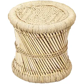 Marrakesch Orient & Mediterran Interior Hocker Beistelltisch Benita 36 x 36 x 36 cm Beige