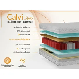 MKS Taschenfederkernmatratze CALVI 180 x 200 cm H3/H4
