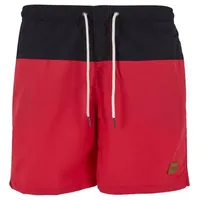 URBAN CLASSICS Block Swim Shorts blk/red L