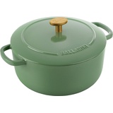 Ballarini Bellamonte Auflaufform Bräter Dutch Oven Emailliertes Gusseisen Rund 20 cm 2,5 L Grün