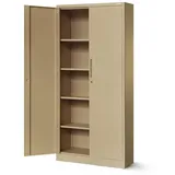 Jan Nowak Aktenschrank Metall Büroschrank abschließbar 90 cm JAN H 4 Böden Stahl (Kaltwalzstahl 0,6 mm Wandmontage möglich PZH-zertifiziert) Ordnerschrank 50 Ordner Schloss 2 Schlüssel robust 14 Farben beige|weiß