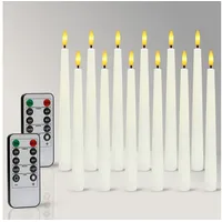 OZAVO LED-Kerze 6/12PCS LED Stabkerzen mit Fernbedienung Warmweiß, Tropffreie Tafelkerzen für Restaurants, Hochzeiten und Partys