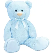 Brubaker XXL Teddybär 100 cm - Hellblau - Stofftier Plüschtier Kuscheltier Blau