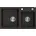 2-Becken links Granit Schwarz/Gold metallisch