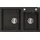 Mexen Tomas 2-Becken links Granit Schwarz/Gold metallisch Handbetätigung 800 x 500 mm