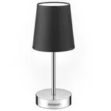 monzana Nachttischlampe 32cm Stoffschirm E14 Chrom 15W Wohnzimmer Schlafzimmer Lampe Leuchte Tischlampe Nachttischleuchte Tischleuchte