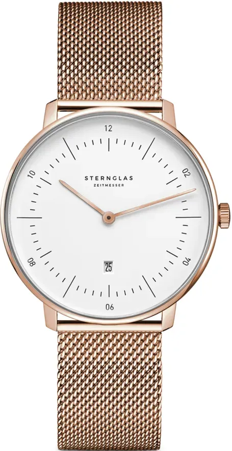 STERNGLAS - NAOS XS - weiß - roségold - milanaise - roségold / 33MM