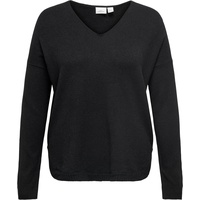 ONLY CARMAKOMA V-Ausschnitt-Pullover CARMARGARETA LS Pullover KNT NOOS«, schwarz
