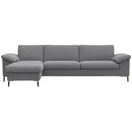 Livetastic Eckcouch Webstoff 5-Sitzer Dunkelgrau