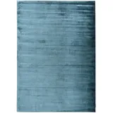 TOM TAILOR Webteppich Shine Uni, 190 x 290 cm, Viskose Blau Aqua
