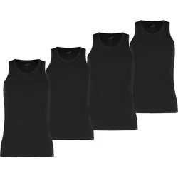 Unterhemd Herren 4er Pack Stretch SCHWARZ|SCHWARZ XL