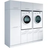 laundreezy Mehrzweckschrank-Set 186 x 200 x 68 cm Weiß