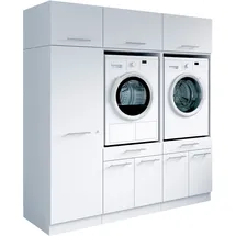 laundreezy Mehrzweckschrank-Set 186 x 200 x 68 cm Weiß