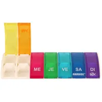 Anabox Pillendose | Box7 | 7 Fächer | mehrfarbig | mit Trennwand | Anabox