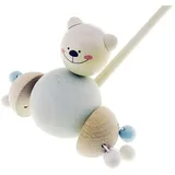 Hess Spielzeug Schiebe-Bär Natur blau