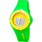HELLO KITTY HK7158LS-03 40 Aluminiumgehäuse Gelb Silikonarmband Grün One Size