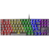 Mars Gaming MK80 Schwarz, Mechanische Gaming Tastatur TKL FRGB, Antighosting, Switch Mechanischer Rot, Italienisch Sprache