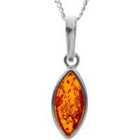 Ostsee-Schmuck Kette mit Anhänger Tadira Silber/ Bernstein