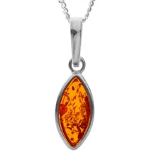 Ostsee-Schmuck Kette mit Anhänger Tadira Silber/ Bernstein
