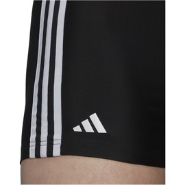 adidas Herren 3 Stripes Boxer-Badehosen, Black/White, L