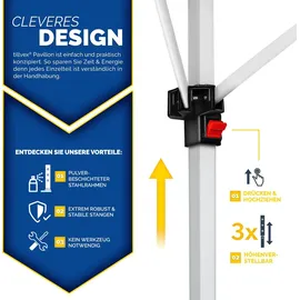 tillvex Faltpavillon 3 x 3 m inkl. 2 Seitenteile Beige