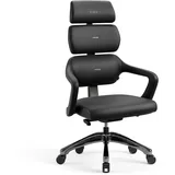 Diablo Chairs Diablo Bürostuhl Ergonomisch Abnehmbare Kopfstütze Kunstleder, Schwarz