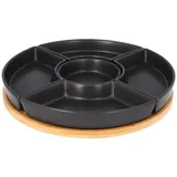 homla Servierplatte Schwarz Keramik, 30x6x30 cm