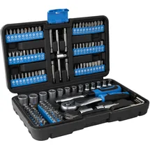 Güde Steckschlüssel Bitsatz GSB 130 - 130-teiliges Werkzeugset aus Chrom-Vanadium-Stahl in praktischer Aufbewahrungsbox), Blau/Schwarz