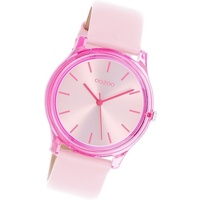 OOZOO Quarzuhr Oozoo Damen Armbanduhr Timepieces, (Analoguhr), Damenuhr Lederarmband pink, rundes Gehäuse, mittel (ca. 36mm) lila