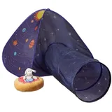 Relaxdays Pop Up Spielzelt Weltraum Weiß,Blau,Schwarz