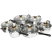 Einsteiger Kochtopf Set 12-teilig # EDELSTAHL # Topfset Töpfe Pfanne Kochtopfset