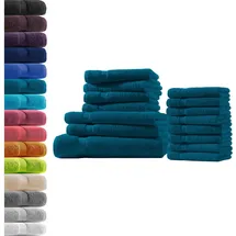 Hometex Premium Textiles Hometex Premium Handtuchset 1 Badetuch + 2 Duschtuch + 4 Handtuch + 8 Gästetuch blau