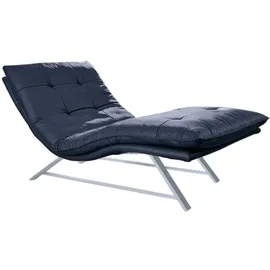 W.Schillig Relaxliege daily dreams Leder 95 x 91 x 170 cm Blau mit Kissen
