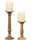Marrakesch Orient & Mediterran Interior 2er Set Kerzenständer Doni - Handgefertigte Holz-Kerzenhalter Natur