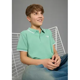 KangaROOS Poloshirt KANGAROOS "Kangaroos 2er Pack Poloshirts", Jungen, Gr. 140/146, grün (marine, grün), Piqué, Obermaterial: 95% Baumwolle, 5% Elasthan, bestickt, Basic, Rippbündchen, Shirts, Kurzarm, Basic Passform, mit Logostickerei, mit Seitenschlitzen