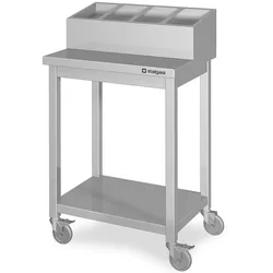 Stalgast Edelstahl Besteck- und Tablettwagen, 817x500x1100 mm, Selbstmontage