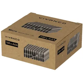 Vivanco Micro AAA Batterie, Alkali-Mangan, 1.5 Volt 100 Stück