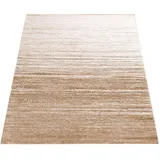 Paco Home Teppich »Mondial 111«, rechteckig, 13 mm Höhe, Kurzflor, dezentes Streifen Design, ideal im Wohnzimmer & Schlafzimmer beige