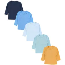 TupTam Baby Jungen Langarmshirt 5er Pack, Farbe: Farbenmix 7, Größe: 74 - 74