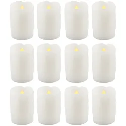LED Kerze Dekoleuchte Kerzenlicht Kunststoffkerze Batterie, Schalter, 0,6 Watt, DxH 5x7,5 cm, 12er Set