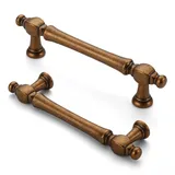 FURNIWARE 10 Stück Antiker Schrankgriffe,Antiquitäten Brass Möbelgriff 96 mm Bohrlochabstand Schubladengriff, Schubladengriffe für Türen, Küchen, Truhen, Kommoden, Schränke