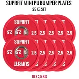 SF SUPRFIT Hantelscheiben Mini PU Bumper Plates, 2.5 kg, (10-tlg), Einzeln oder Paar