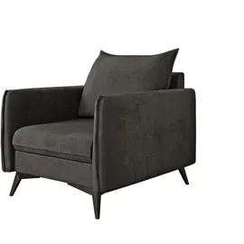 s-style möbel Sessel Azalea Luxusmikrofaser 70 x 80 x 90 cm Grau
