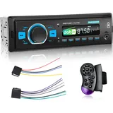 Radio mit Bluetooth DAB Plus - DAB Autoradio mit FM Radio und EQ, Autoradio 1 Din Unterstützung SWC, USB/AUX/TF/SD Eingang + Fernbedienung