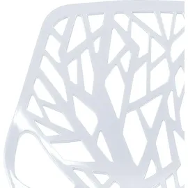 Makika Retro Stuhl Design-Stuhl - CALUNA 4er Set in Weiß