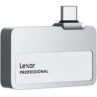 Lexar Professional Go Portable SSD 2TB, ultrakompakt, unterstützt Apple ProRes, bis zu 1050MB/s Lesen und 1000MB/s Schreiben, USB 3.2 Gen 2, IP65, für iPhone 15/16 Pro, Silber