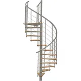 Minka Spindeltreppe Fusion 37 295 cm Edelstahl/Holz Grau